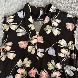 Nine West Black Floral Women's Blouse